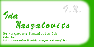 ida maszalovits business card